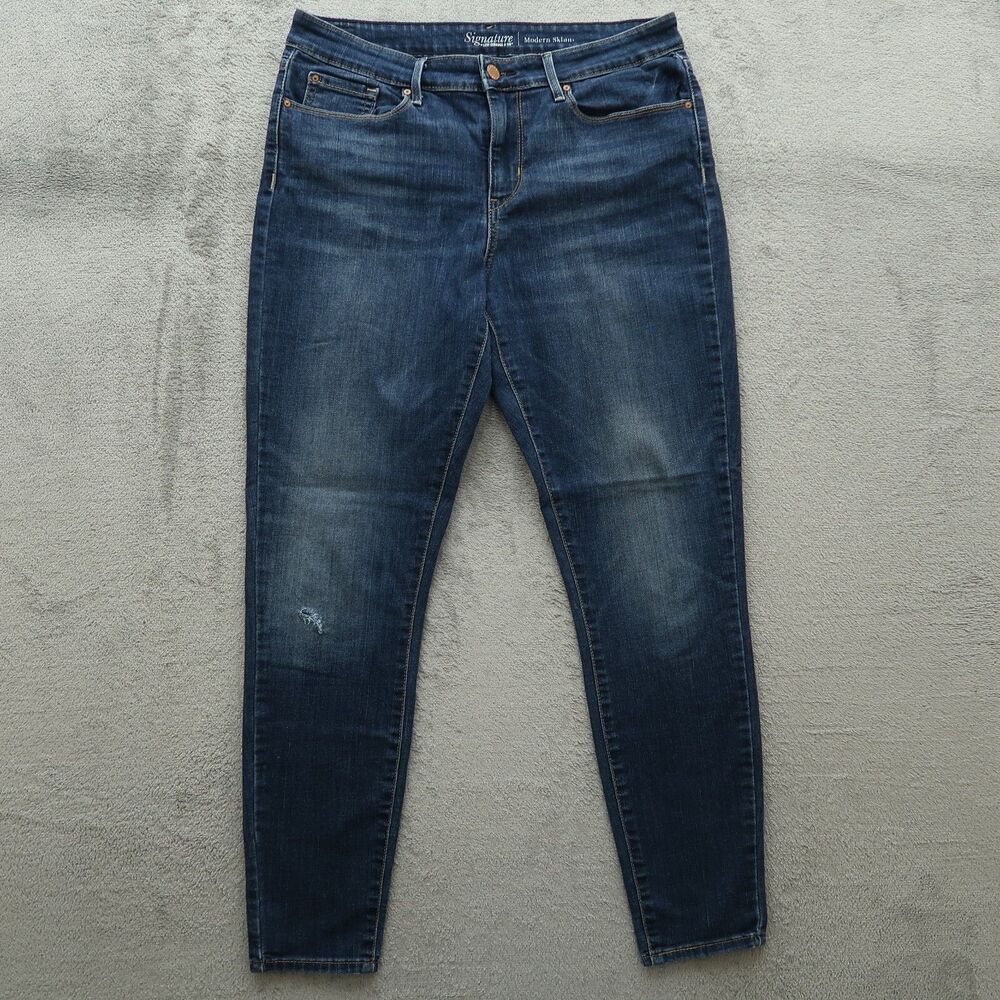 Levis Signature Jeans Women's 12 Blue Modern Skinny Denim Pants 29" Inseam